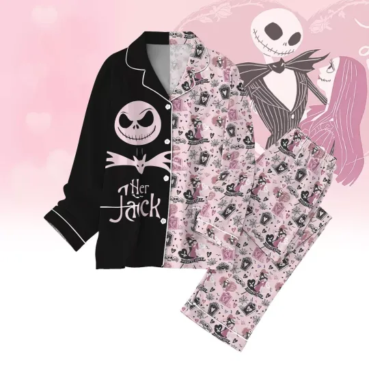 Discover Her Jack Matching Nightamare Before Christmas Valentine's Day Pajamas Set