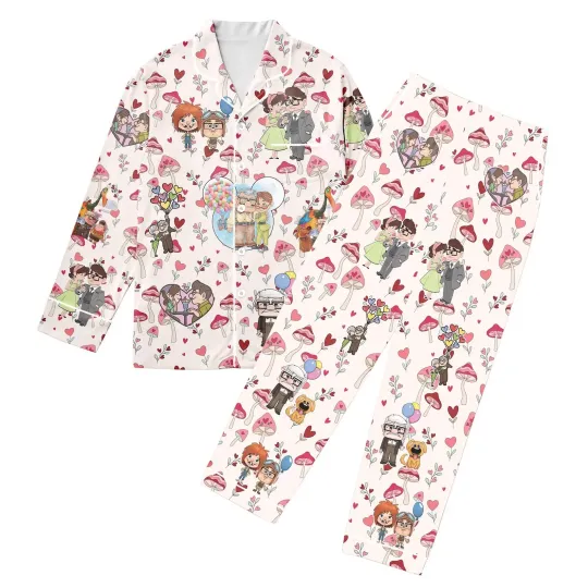 Discover Carl & Ellie Happiness Is Growing Old With You Valentine's Day Pajamas Set