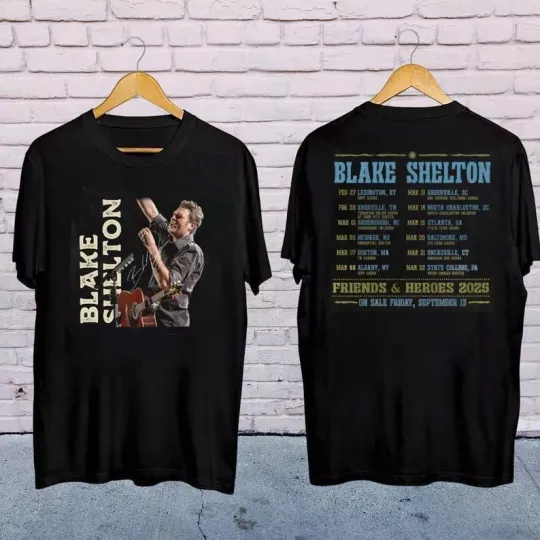 Discover Blake Shelton Signature Shirt, Friends And Heroes Tour 2025 Shirt, Country Music
