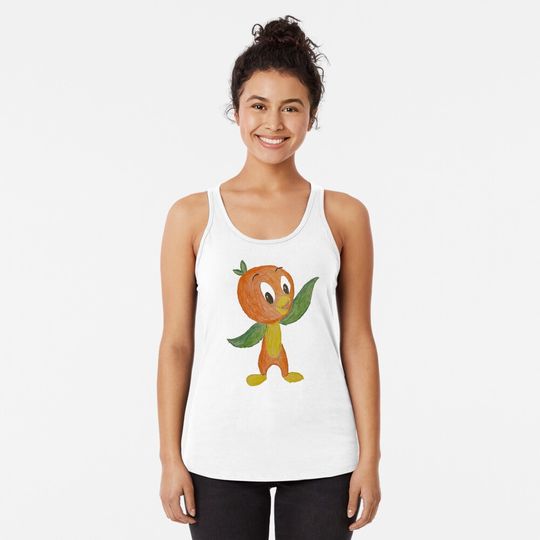 Discover Orange Bird Sketch Racerback Tank Top