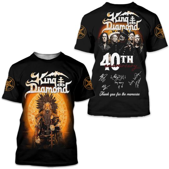Discover King Of Diamond 40th Anniversary Thank You 2024 3D T-Shirt
