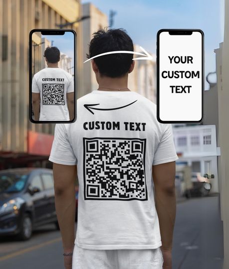 Discover Custom QR Code Unisex T-Shirt, Personalized Tee, Customizable Shirt, Unique QR Code Top
