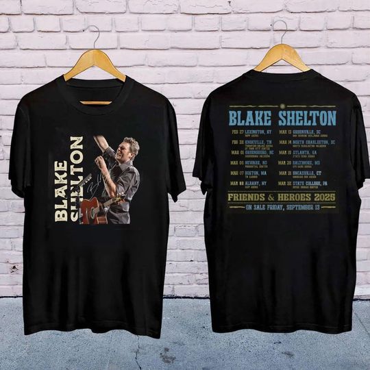 Discover Blake Shelton Signature Shirt, Blake Shelton Friends and Heroes Tour 2025 Shirt