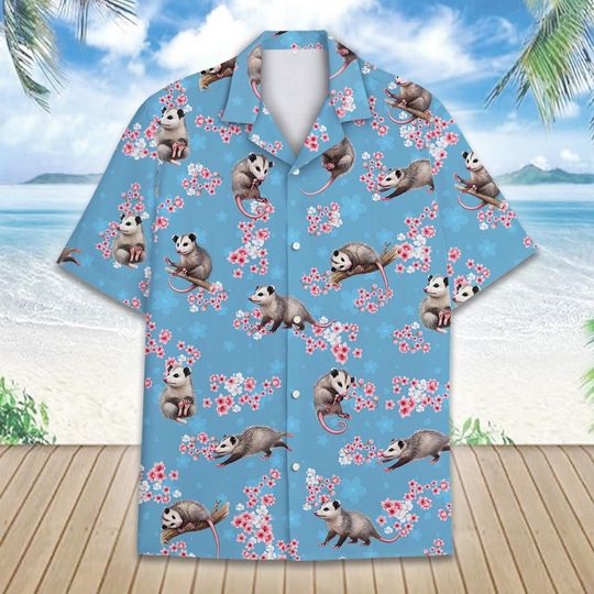 Discover Cute Opossum Hawaiian Shirt Men Women Youth, Floral Opossum