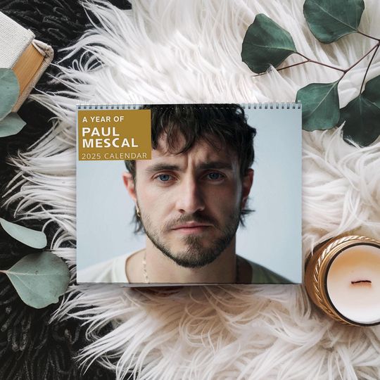 Discover Paul Mescal 2025 Wall Calendar Planner, Unique Holiday Gift, Fan Gift, New Year Gift