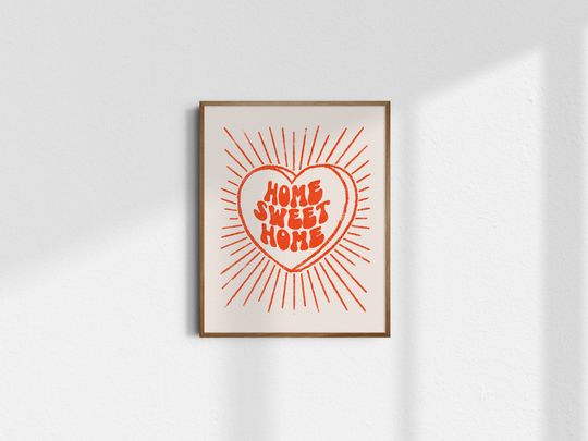 Discover Home Sweet Home Poster, Vintage Wall Art