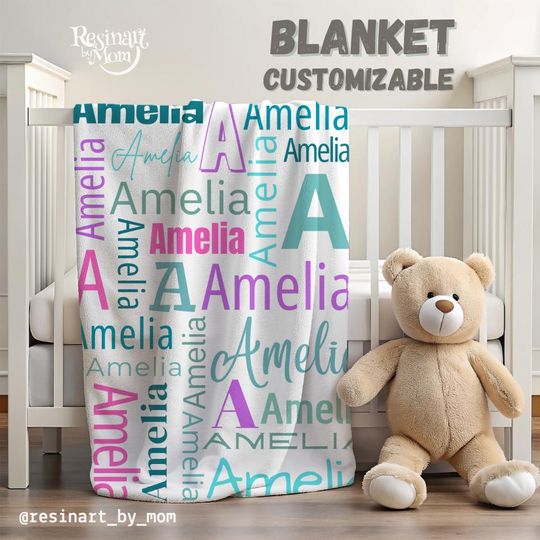 Discover Personalized Blankets, Baby Blanket, Custom Nursery Blankets, Customizable Blanket