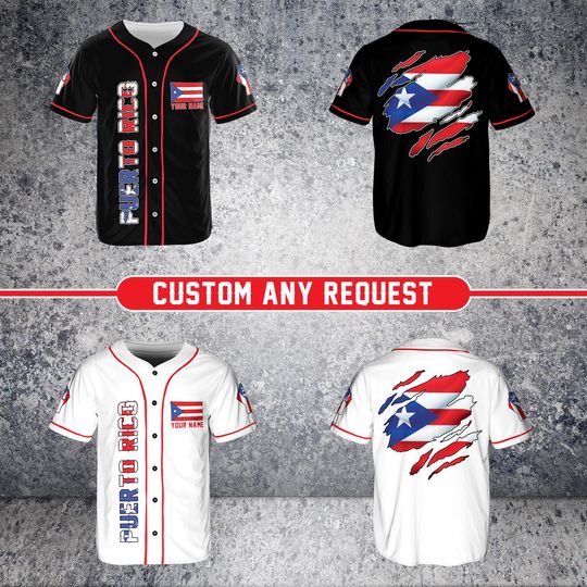 Discover Personalized Puerto Rico Baseball Jersey, Custom Puerto Rico Baseball Jersey