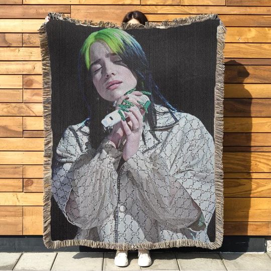 Discover Billie Eilish Woven Blanket, Gifts for Fan, Tour Merch