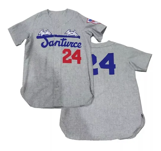 Discover 1930's Mays #24 Puerto Rico Baseball Jersey Custom Name Gray Stitched