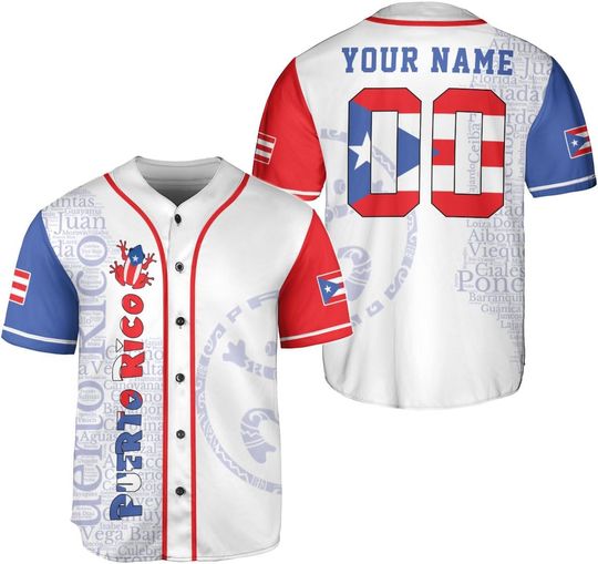 Discover Personalized Puerto Rico Baseball Shirt, Customized Team