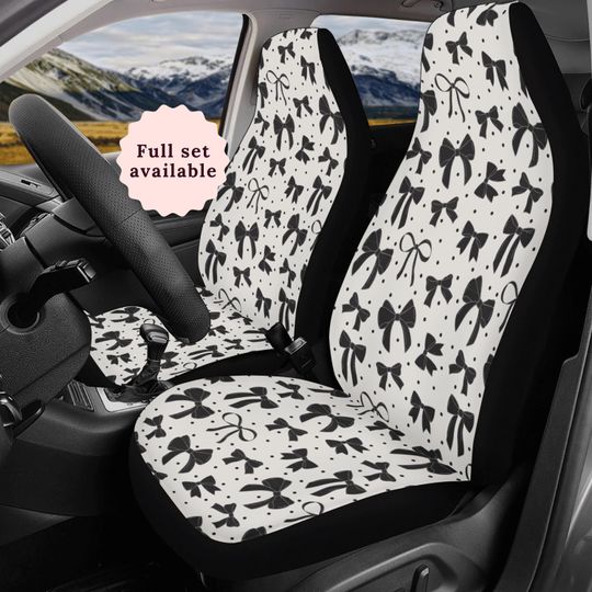 Discover Black Bow Car Sun Shade Steering Wheel Cover For Women Coquette