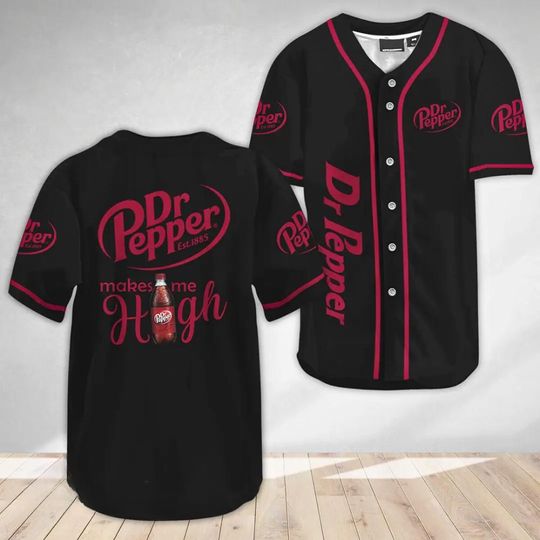 Discover Dr. Pepper Make Me High Baseball Jersey, Funny Dr Pepper Diet Shirt, Drink Baseball Uniform