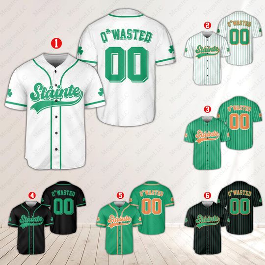 Discover Personalized St Patrick's Baseball Jersey, Custom Name Irish Shamrock