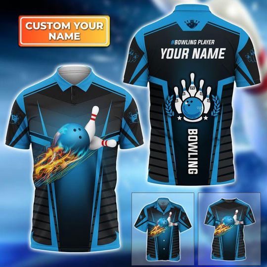 Discover Custom Bowling Player Polo Shirt