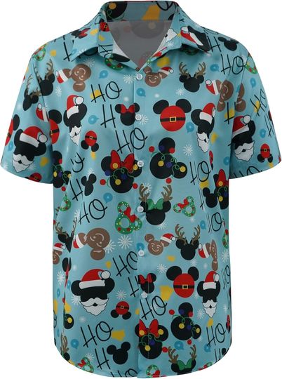 Discover Unisex Christmas Hawaiian Shirts Short Sleeve Button Down
