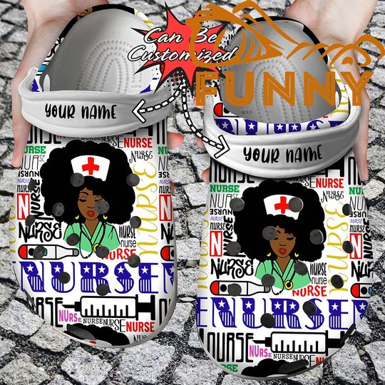 Discover Personalized Black Woman Nurse Clogs Shoes, Nursing Student, Gift For Nurse
