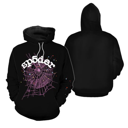 Discover Spider Hoodie | 555555 Pants | Spider Web Print Hoodie Jogger Sets