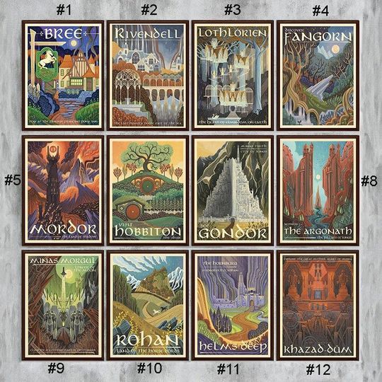Discover Lord of the Rings Posters, Vintage LOTR Art, Shire Gondor