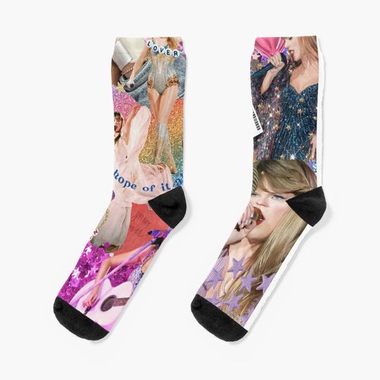 Discover Collage SInger Taylor Tour Socks
