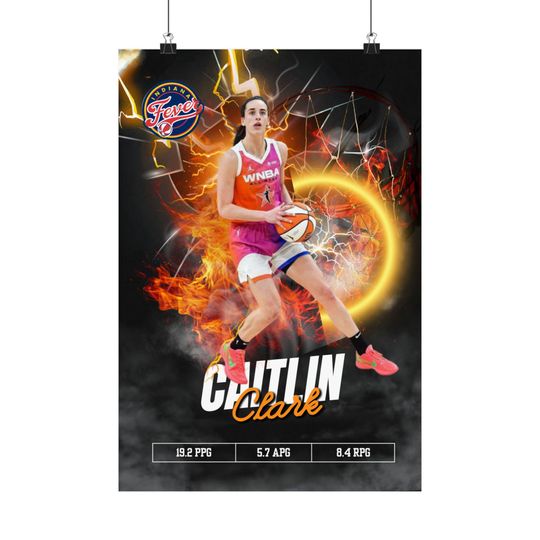 Discover Basketball Player Matte Vertical Posters,Indiana Fever, Caitlin Clark