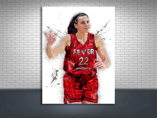 Discover Caitlin Clark Poster, Indiana Fever, Gallery Canvas Wrap, Man Cave