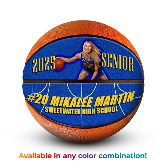 Discover Custom Photo Basketball Gift for Senior Basketball Fans