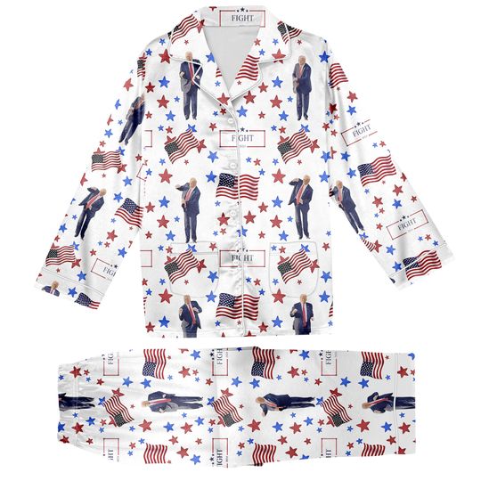 Discover Trump Dancing Fight Christmas Pajamas Set #1