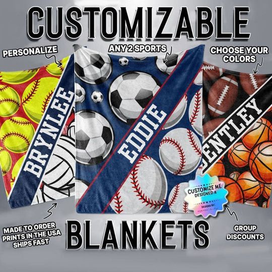 Discover Multi Sport - Blanket or Wall Flag - Personalized - Multiple Sizes - Gift for athletes - Fan Gear