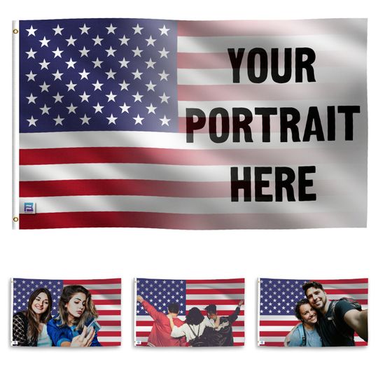 Discover Custom Family Portrait & American Flag Blend