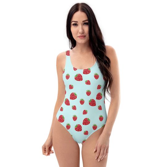 Discover Kawaii Strawberry One-Piece Swimsuit