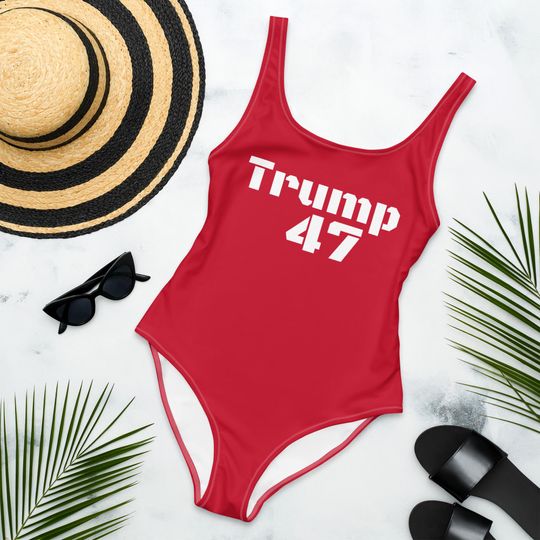Discover Trump 47th president One-Piece Swimsuit, Womens patriotic swimsuit, Red Trump swimwear