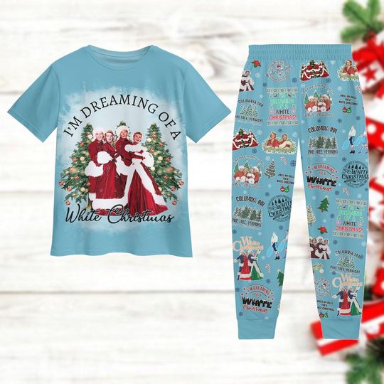 Discover White Christmas Pajamas Set, I'm Dream Of A Christmas Tshirt
