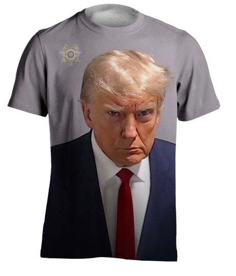 Discover Trump Mugshot All Over Print T Shirt USA Donald Trump  Mug Shot Tee