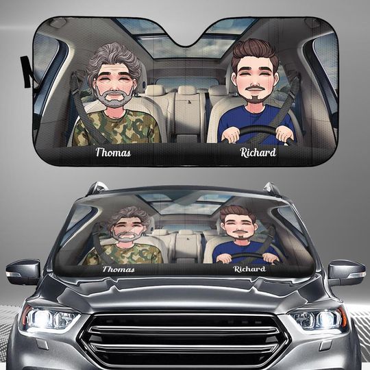 Discover Husband And Wife gift for wife, husband, girlfriend, boyfriend, mom, dad - Personalized Car Sunshade