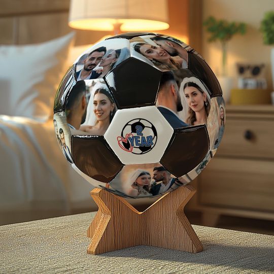 Discover Personalized soccer ball with picture, Valentine's Day gift for football lovers