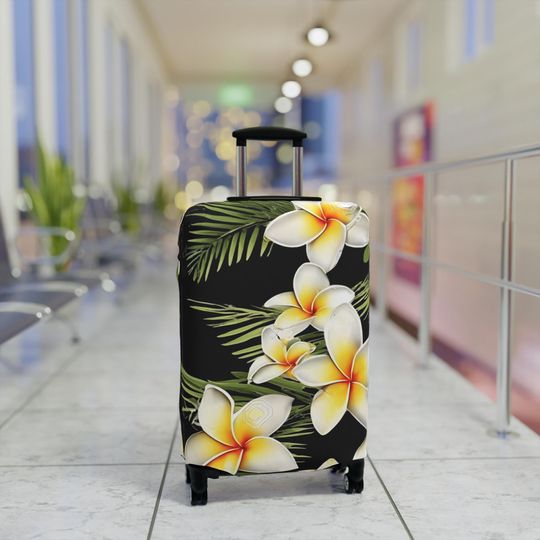 Discover Polynesian Luggage Cover, Hawaiian Travel Suitcase Protector, Elastic Baggage Sleeve