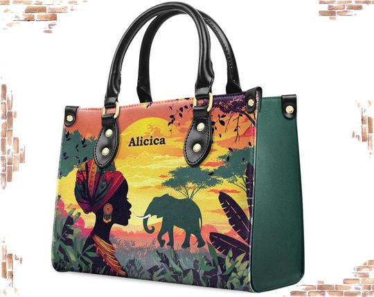Discover African American Black Beauty Leather Handbag, Queen Black Girls Leather Bag