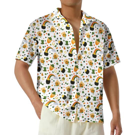 Discover Happy St Patricks Day Hawaiian Shirt, Irish Gift, St Pattys Day Button Up Shirt