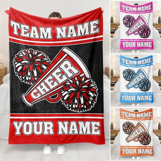 Discover Personalized Cheerleading Blanket - Custom Name Team Name & Colors Cheer Blanket