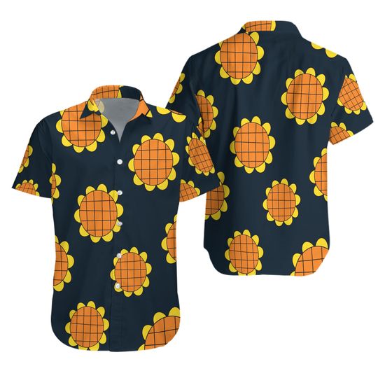 Discover Luffy Dressrosa Lucy Sunflower Anime One P Merchandise Costume Cosplay – Hawaiian Shirt