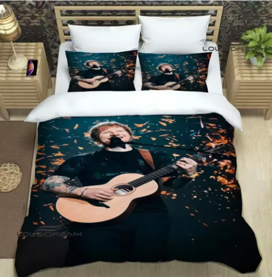 Discover Singer Ed Shee printed Bedding Set, Gifts for Fan, Birthday gift