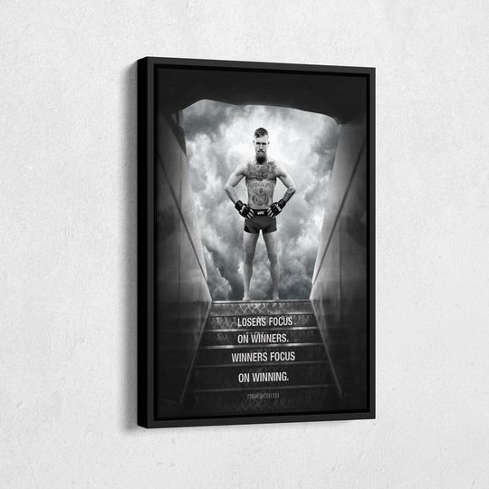 Discover Conor McGregor Quote Poster Black and White  Mixed Martial Arts Canvas