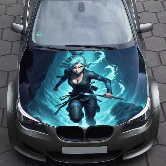 Discover Ninja Girl Anime Car Auto Hood Covers Graphic For Car and Truck