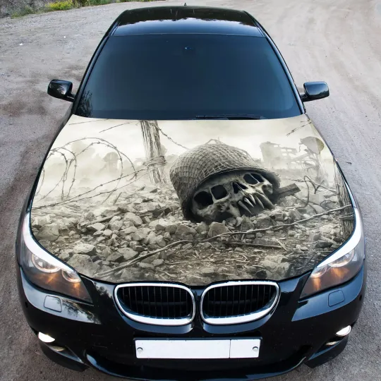 Discover Ruins Skull Car Auto Hood Covers Color Graphic For Any Car Truck