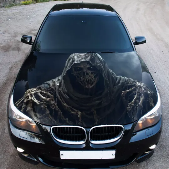 Discover Grim Reaper Skull Car Auto Hood Covers Graphic For Car and Truck