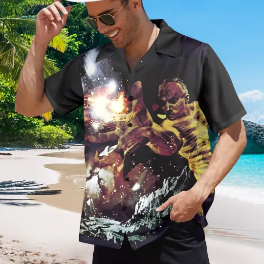 Discover Rock Music Hawaiian Button Shirt. Carlos Santana