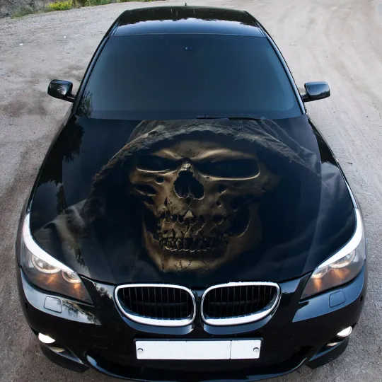 Discover Grim Reaper Car Auto Hood Covers Color Skull Graphic Fit any Car