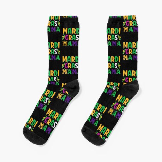 Discover mardi gras mama, Love Mardi Gras Glitter Letters socks
