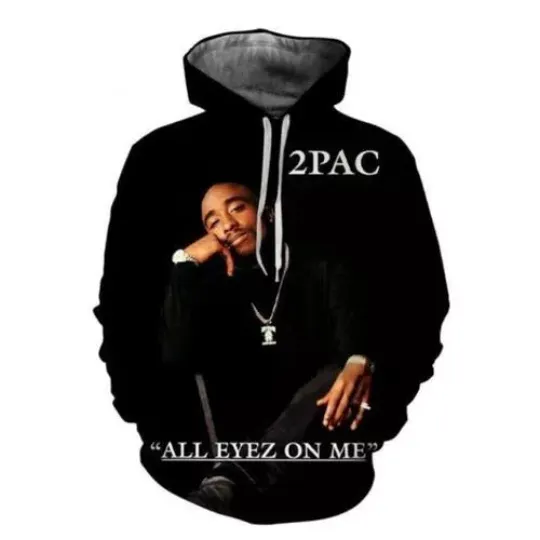 Discover Hip Hop 3D Hoodie Tupac Shakur 2Pac Print Street Coat